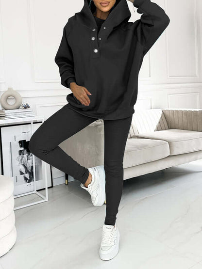 Dames Hoodie Set Fleece - Zachte Joggingbroek en Trui met Capuchon