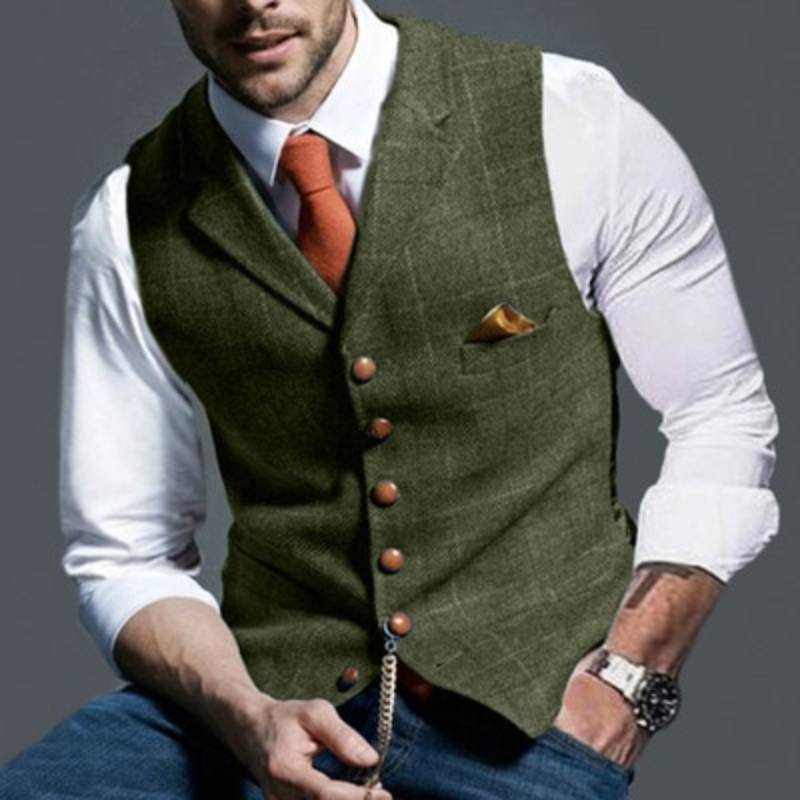 Gilet Heren Geruit Elegant Modern Design