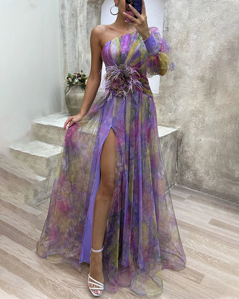Feestelijke Off-Shoulder Jurk voor Vrouw Elegante Avondjurk
