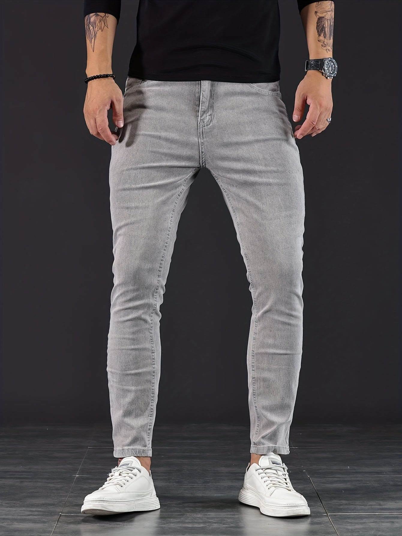 Heren Skinny Jeans – Slim Fit Spijkerbroek met Rits en Stretch