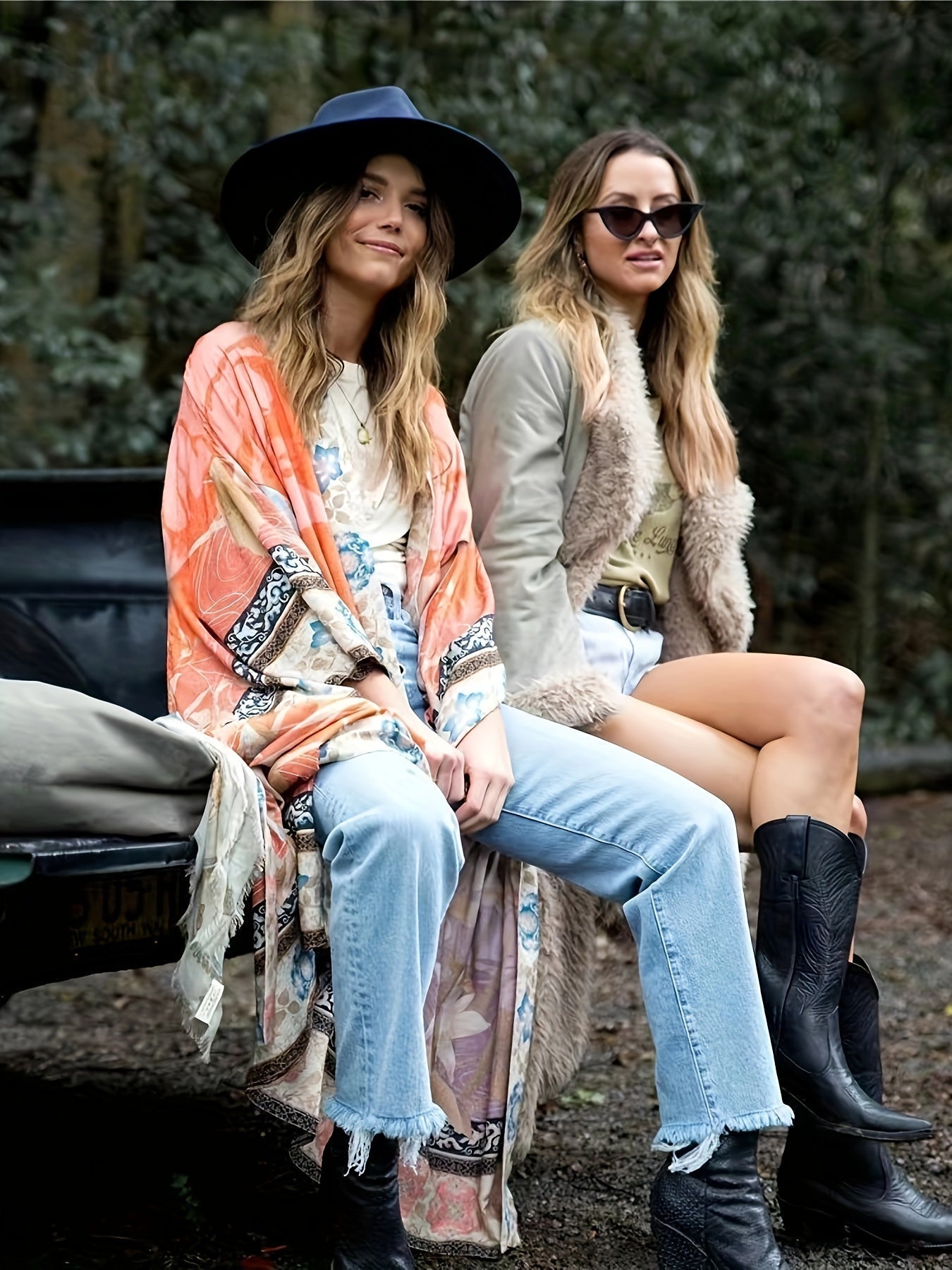 Maxi Kimono Dames Bloemenprint Zomerjurk
