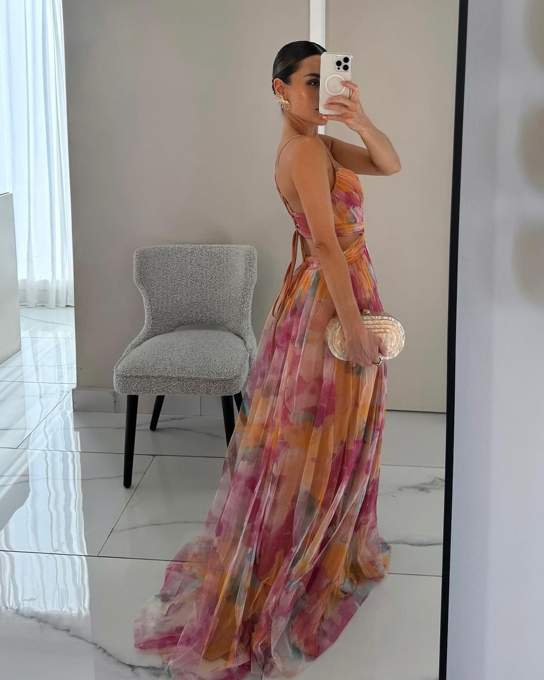 Vrouwen Zomerjurk Bloemenprint Maxi Jurk Diepe Hals