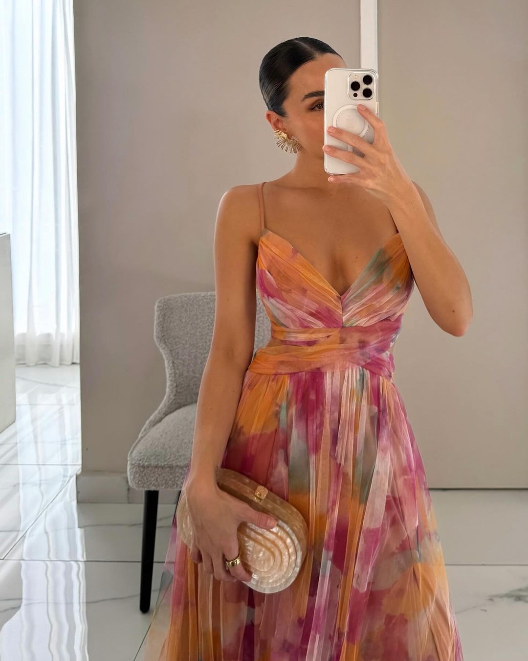 Vrouwen Zomerjurk Bloemenprint Maxi Jurk Diepe Hals