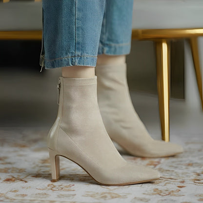Dames Enkellaarzen Puntneus Elegante Stijl