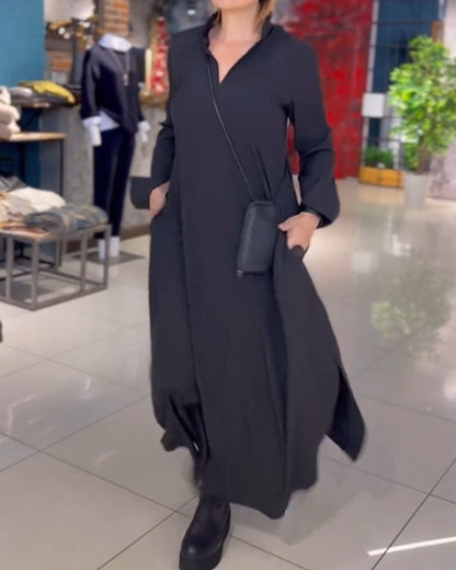 Lange Jurk Comfortabel Met Splitten