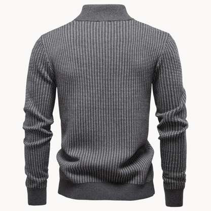 Pullover met Textuur en Kwart Rits voor Heren