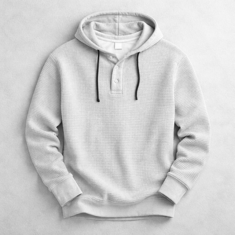Waffle Hoodie Heren - Comfortabele Wafeltrui Zacht en Warm