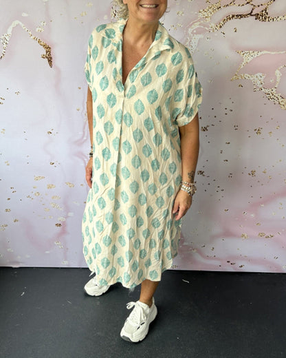 Roma Jas Lange Leren Jas met Print