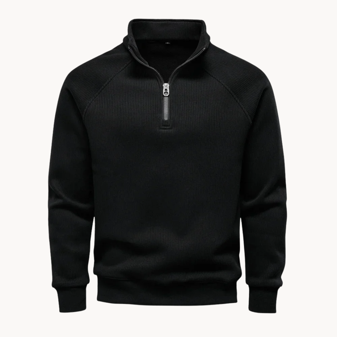 Heren Trui Katoenmix Quarter-Zip Casual Design