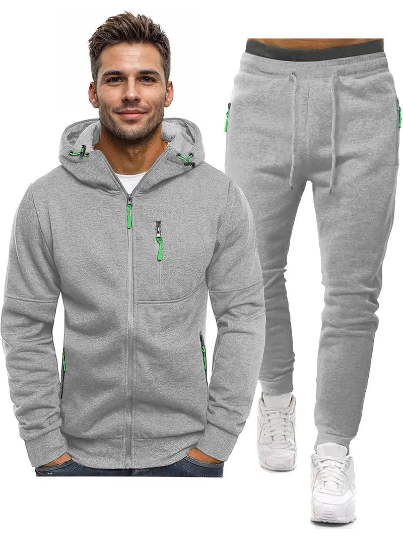 Heren Trainingspak 2-Delig - Sportieve Jogging Outfit met Lange Mouwen