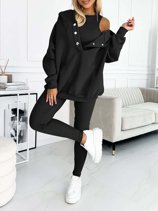 Dames Hoodie Set Fleece - Comfortabele Trui met Broek