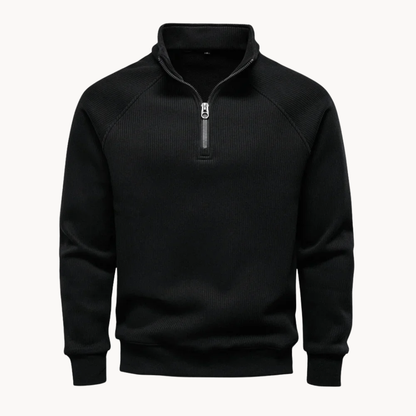 Heren Trui Katoenmix Quarter-Zip Casual Fit