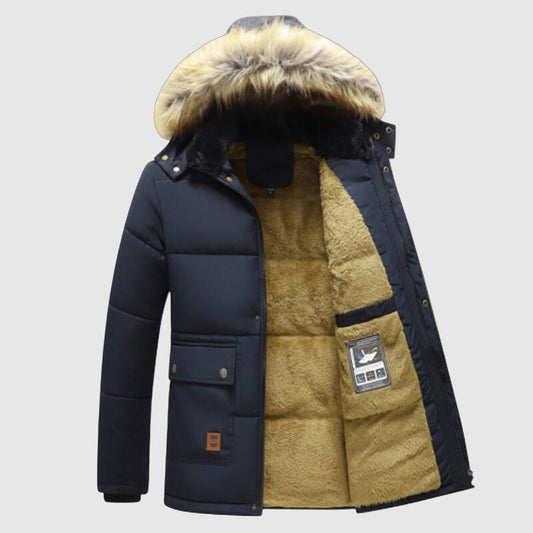 Heren Winterparka Gevoerd met Bontkraag Warm en Waterdicht - StudioMarella