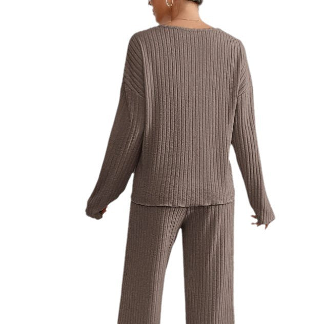 Dames Gebreide Tweedelige Set Comfortabele Pasvorm