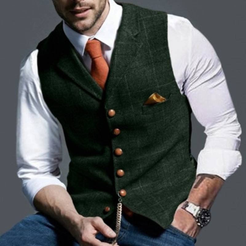 Gilet Heren Geruit Elegant Modern Design