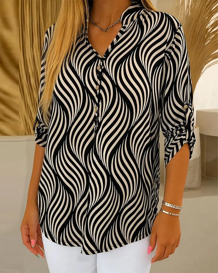 Zebrastripes Vrouwen Blouse Moderne Stijl