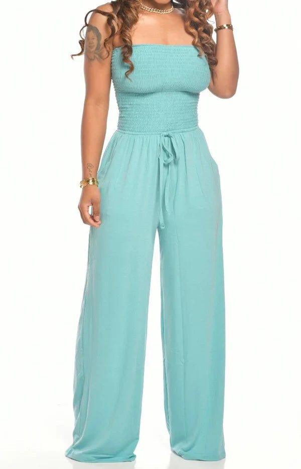 Zomer Jumpsuit Strapless Elegante Lange Broek