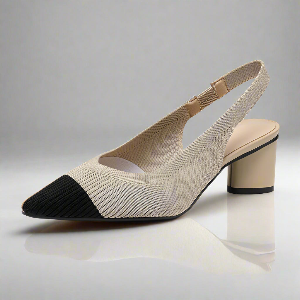 Slingback Hakken Puntneus Blokhak Damesschoenen