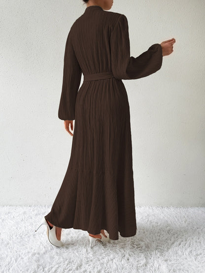 Vrouwenjurk Lange Mouwen met Taille Accent