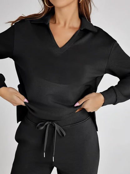 Dames Sweater Set met Wijde Broek - Zacht en Warm voor Herfst en Winter