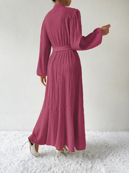 Vrouwenjurk Lange Mouwen met Taille Accent