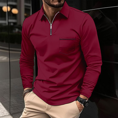 Heren Polo Shirt Lange Mouw Klassiek Design