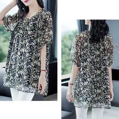 Lente Blouse Grote Maat Chiffon Vrouwen Zomer