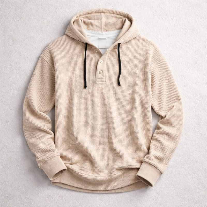 Waffle Hoodie Heren - Comfortabele Wafeltrui Zacht en Warm