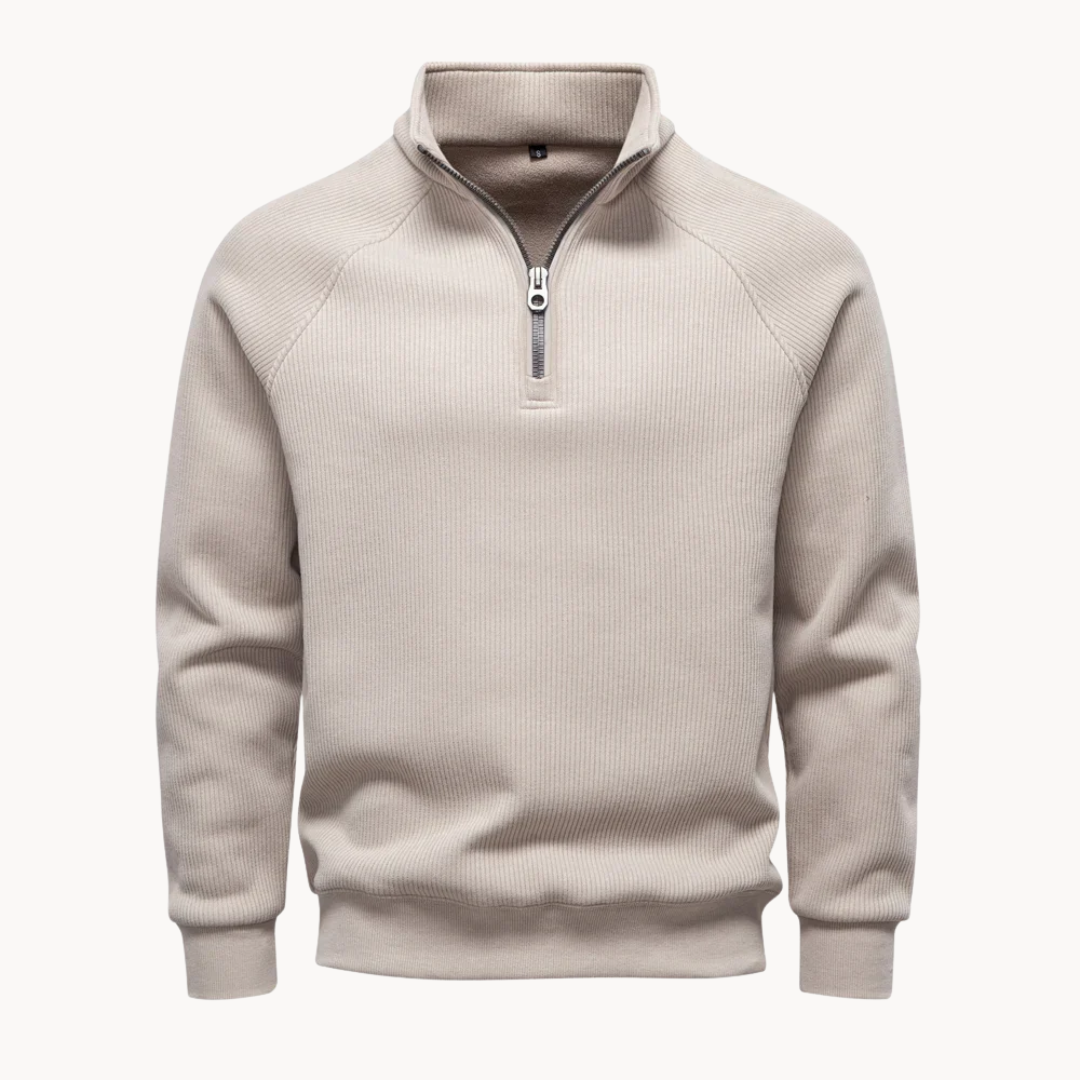 Heren Trui Katoenmix Quarter-Zip Casual Design