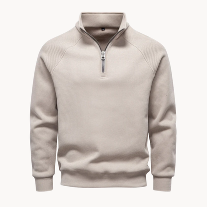 Heren Trui Katoenmix Quarter-Zip Casual Design