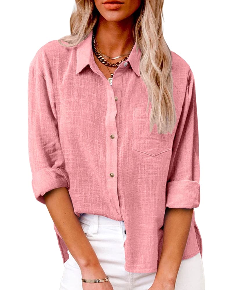 Vrouwen Blouse van Katoen en Linnen Stijlvol