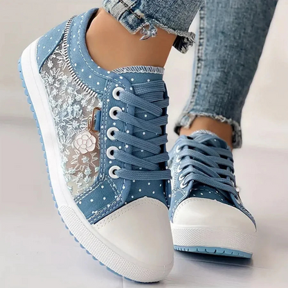 Dames Wandelschoenen Comfortabel Brede Pasvorm Leer