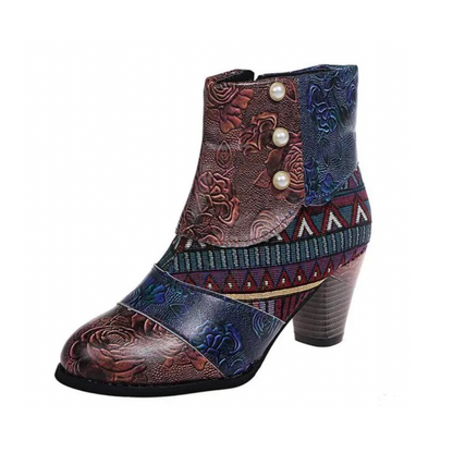 Boho Enkellaarsjes voor Vrouw Patchwork Stijl
