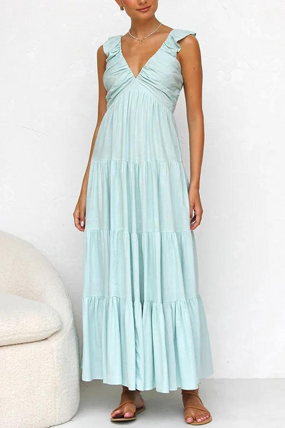 Lange Maxi Jurk voor Vrouw Luchtig en Elegante Stijl
