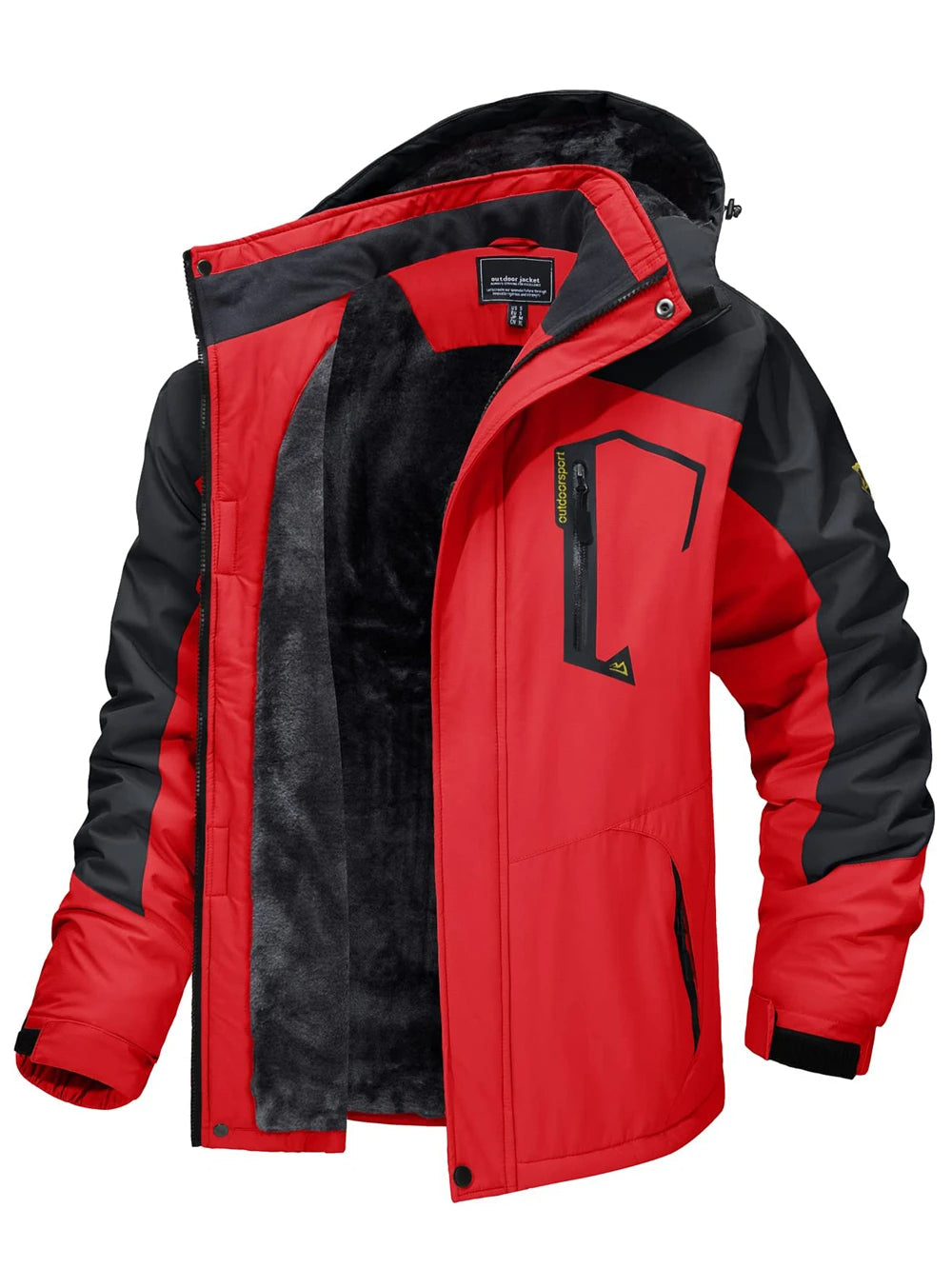 Waterdichte Fleece Parka met Capuchon Warm Gevoerd