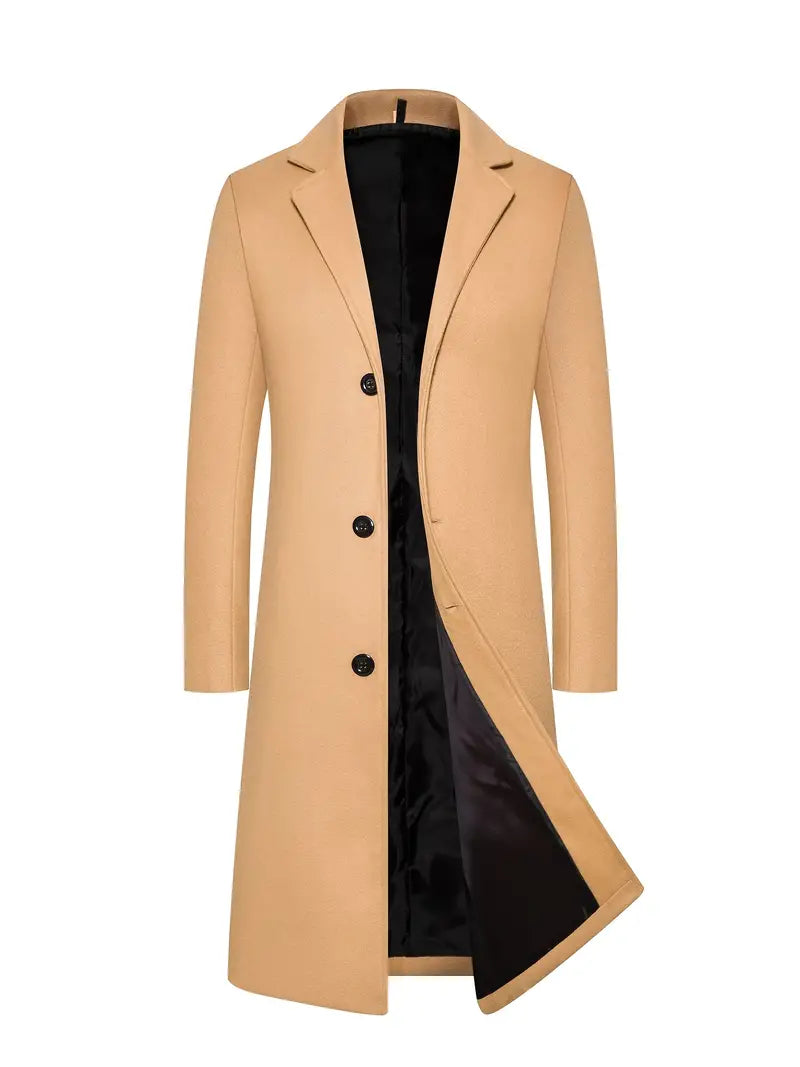 Heren Overjas Warm en Waterdicht Donkergrijs Elegant Model