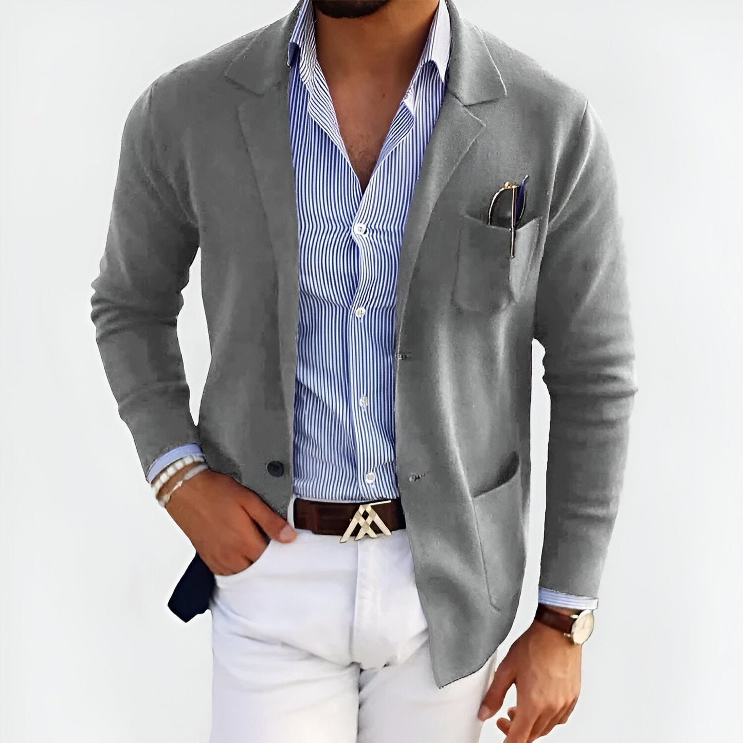 Heren Blazer Lichtgewicht Slim Fit voor Zakelijk en Casual Look