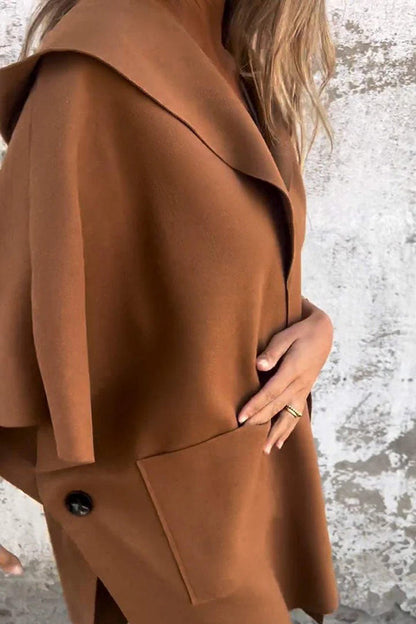Dames Cape Jas Losvallend Oversized Warm