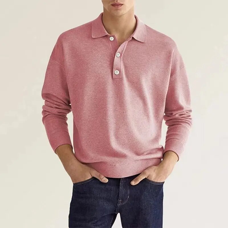 Heren Poloshirt Lange Mouw Klassiek Design