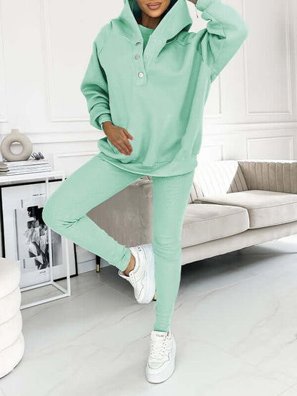 Dames Hoodie Set Fleece - Comfortabele Trui met Broek