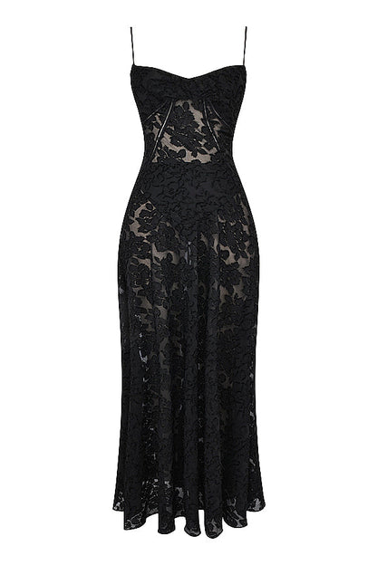 Elegante Maxi Jurk Geborduurd voor Vrouw