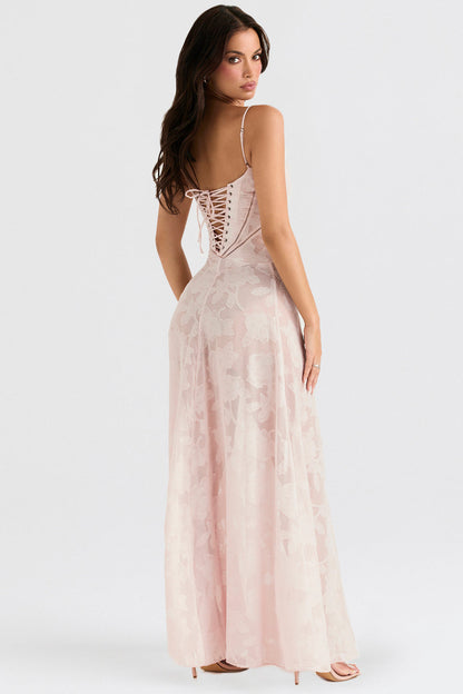 Elegante Maxi Jurk Geborduurd voor Vrouw