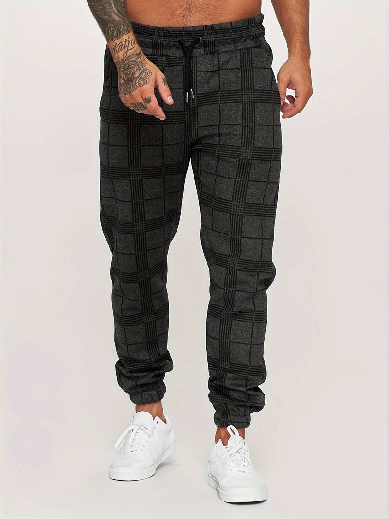 Heren Joggingbroek Ruitpatroon Comfortabel Casual