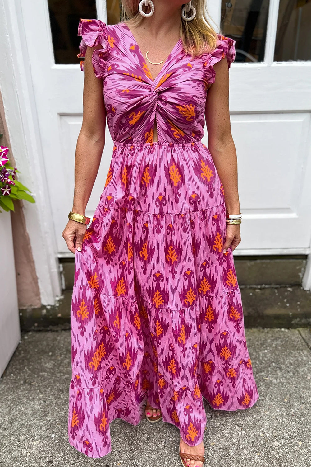 Zomerjurk Dames Retro Maxi Jurk met Elegante Details - StudioMarella