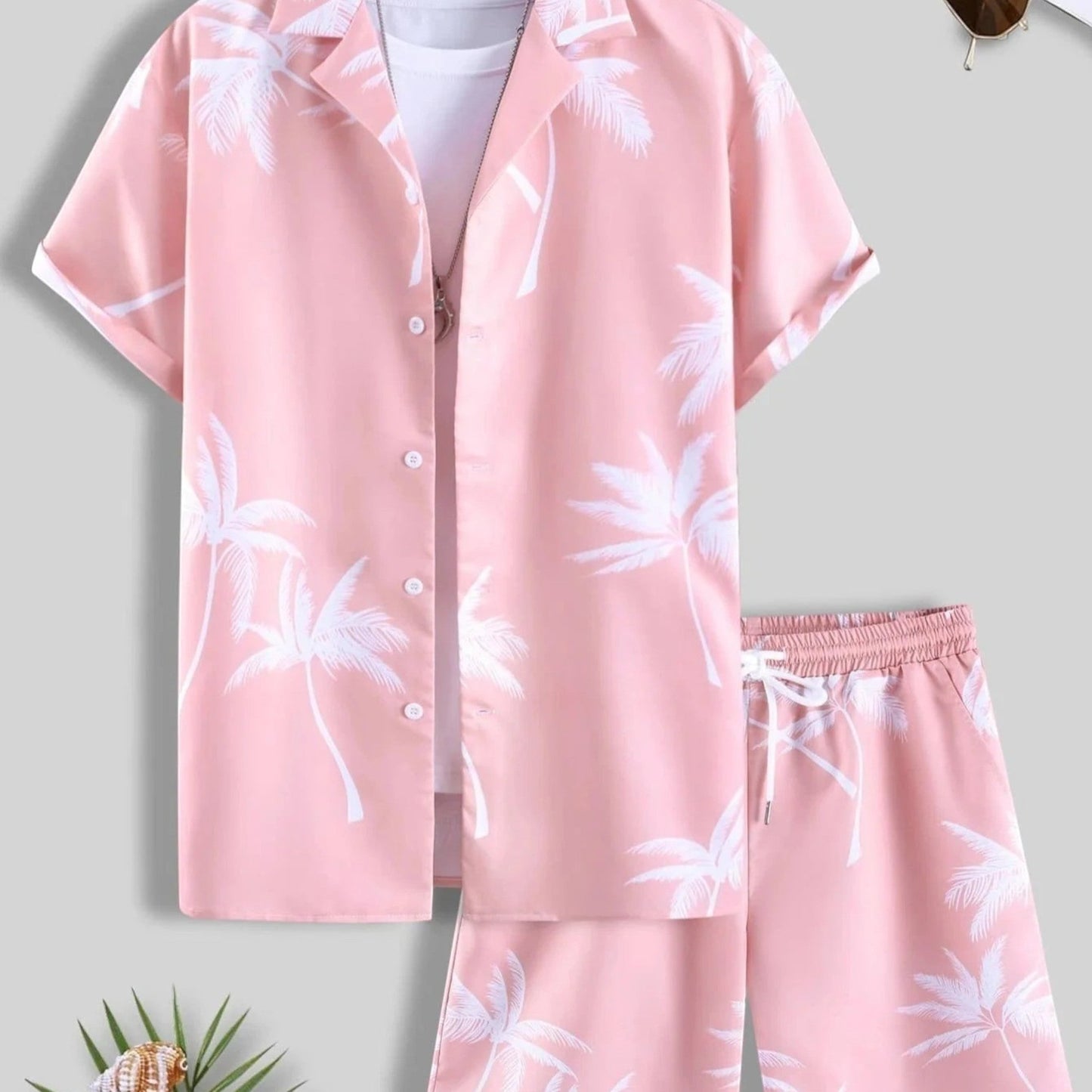 Heren Kleding Set: Tropicale Overhemd en Korte Broek