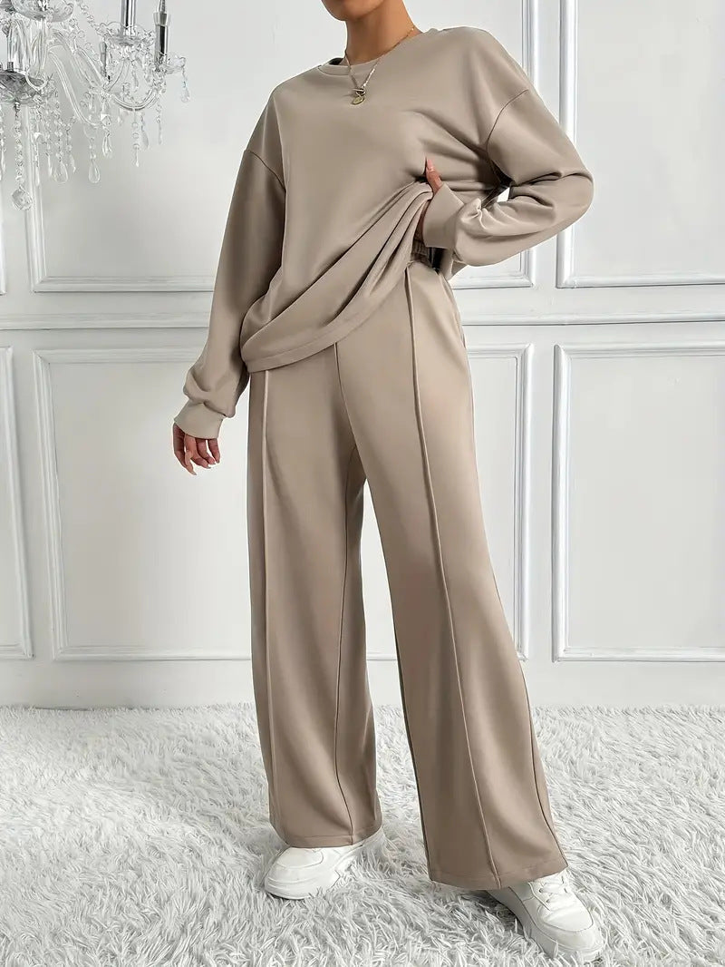 Dames Oversized Set Broek en Crewneck Koreaanse Stijl - StudioMarella