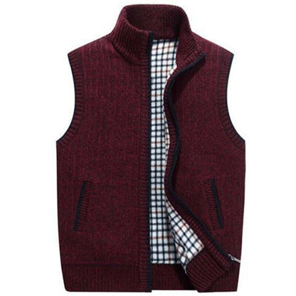 Heren Vest Ge-breid Opstaande Kraag Warm & Stijlvol