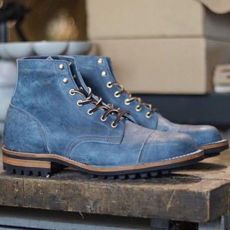 Heren Enkelhoog Veterschoenen met Stevige Gripzool
