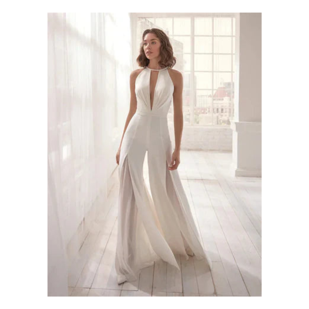 Dames Jumpsuit V-Hals Elegant Wijd Model