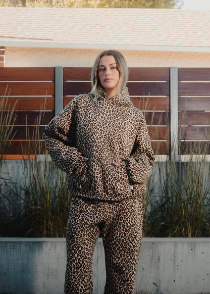 Luipaard Hoodie Met Kap Rood Zwart